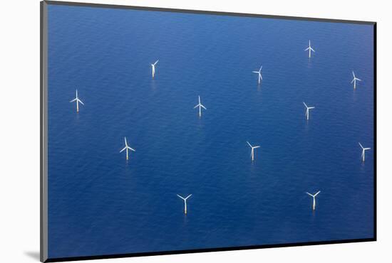 Aerial View of Wind Turbines in the Sea-e X p o s e-Mounted Photographic Print