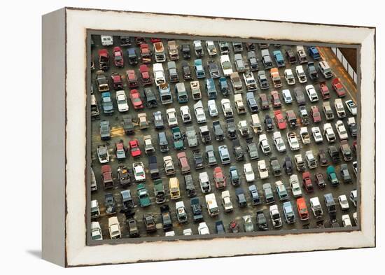 Aerial View of Wrecked Cars in Charlotte, North Carolina-Joseph Sohm-Framed Premier Image Canvas