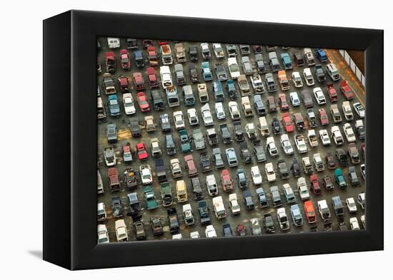 Aerial View of Wrecked Cars in Charlotte, North Carolina-Joseph Sohm-Framed Premier Image Canvas