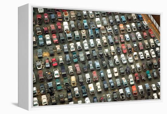 Aerial View of Wrecked Cars in Charlotte, North Carolina-Joseph Sohm-Framed Premier Image Canvas
