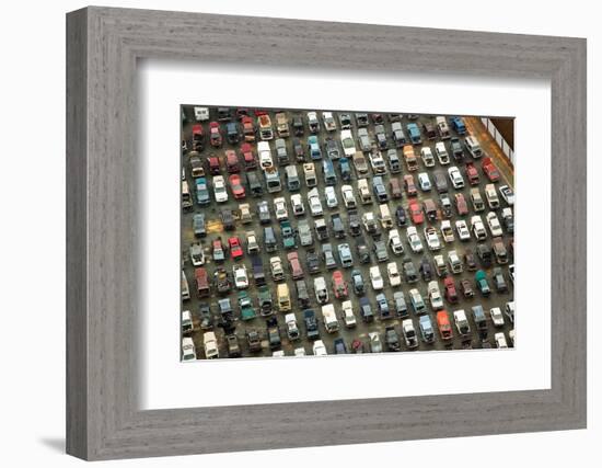 Aerial View of Wrecked Cars in Charlotte, North Carolina-Joseph Sohm-Framed Photographic Print