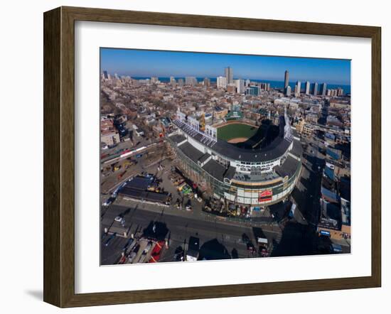 Aerial view of Wrigley Field, Chicago, Cook County, Illinois, USA-null-Framed Photographic Print