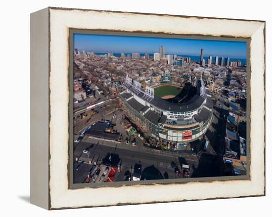 Aerial view of Wrigley Field, Chicago, Cook County, Illinois, USA-null-Framed Premier Image Canvas