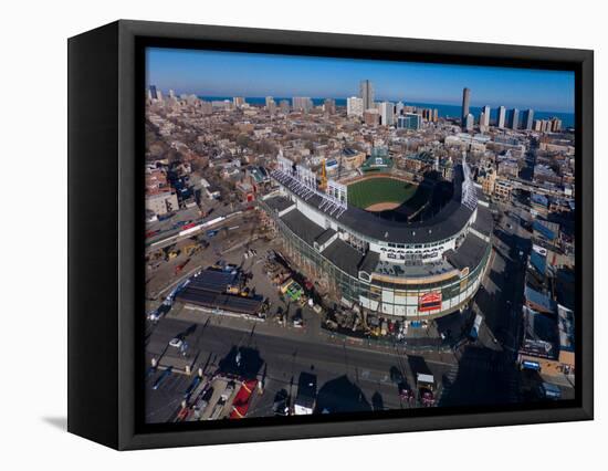 Aerial view of Wrigley Field, Chicago, Cook County, Illinois, USA-null-Framed Premier Image Canvas