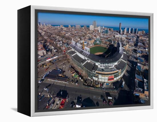 Aerial view of Wrigley Field, Chicago, Cook County, Illinois, USA-null-Framed Premier Image Canvas