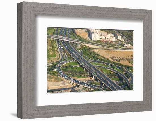 Aerial view of yet another traffic jam, Tehran, Iran, Middle East-James Strachan-Framed Photographic Print