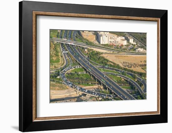 Aerial view of yet another traffic jam, Tehran, Iran, Middle East-James Strachan-Framed Photographic Print