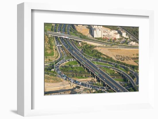 Aerial view of yet another traffic jam, Tehran, Iran, Middle East-James Strachan-Framed Photographic Print