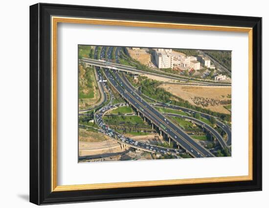 Aerial view of yet another traffic jam, Tehran, Iran, Middle East-James Strachan-Framed Photographic Print