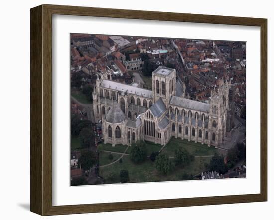 Aerial View of York Minster, York, Yorkshire, England, United Kingdom-Adam Woolfitt-Framed Photographic Print