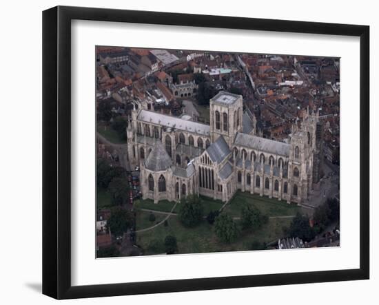 Aerial View of York Minster, York, Yorkshire, England, United Kingdom-Adam Woolfitt-Framed Photographic Print