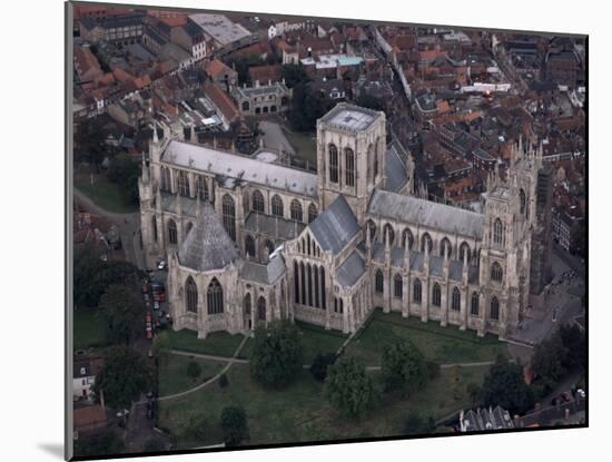 Aerial View of York Minster, York, Yorkshire, England, United Kingdom-Adam Woolfitt-Mounted Photographic Print