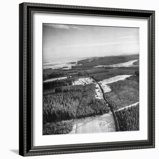 Aerial View over Ardennes Showing Us Tank Company During the Battle of the Bulge-null-Framed Photographic Print