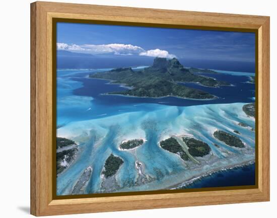 Aerial View over Bora Bora, French Polynesia-Neil Farrin-Framed Premier Image Canvas