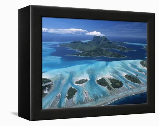 Aerial View over Bora Bora, French Polynesia-Neil Farrin-Framed Premier Image Canvas