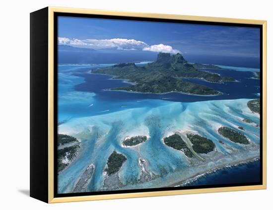 Aerial View over Bora Bora, French Polynesia-Neil Farrin-Framed Premier Image Canvas