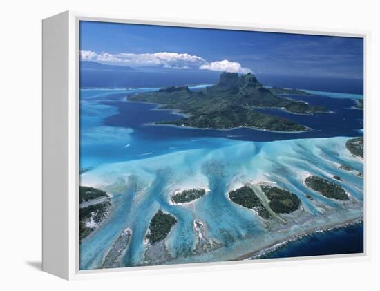 Aerial View over Bora Bora, French Polynesia-Neil Farrin-Framed Premier Image Canvas