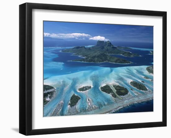 Aerial View over Bora Bora, French Polynesia-Neil Farrin-Framed Photographic Print