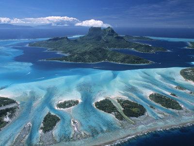 Aerial View Over Bora Bora French Polynesia Photographic Print Neil Farrin Art Com