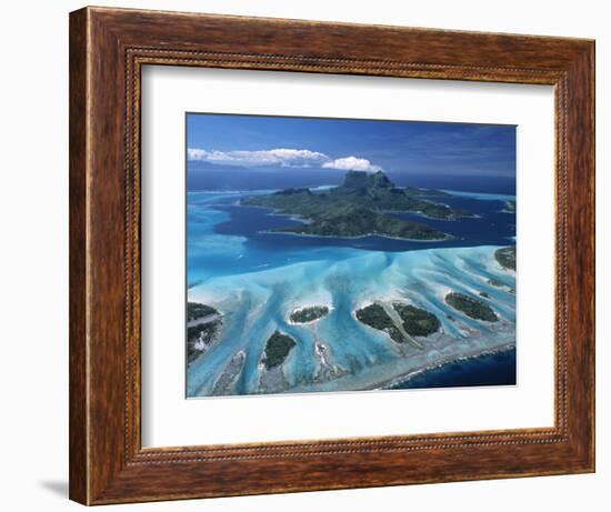 Aerial View over Bora Bora, French Polynesia-Neil Farrin-Framed Photographic Print