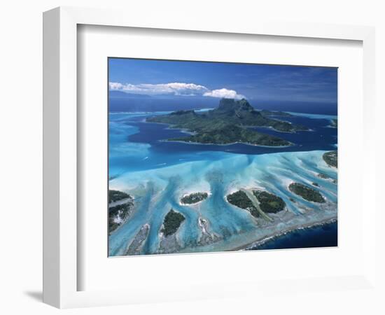 Aerial View over Bora Bora, French Polynesia-Neil Farrin-Framed Photographic Print