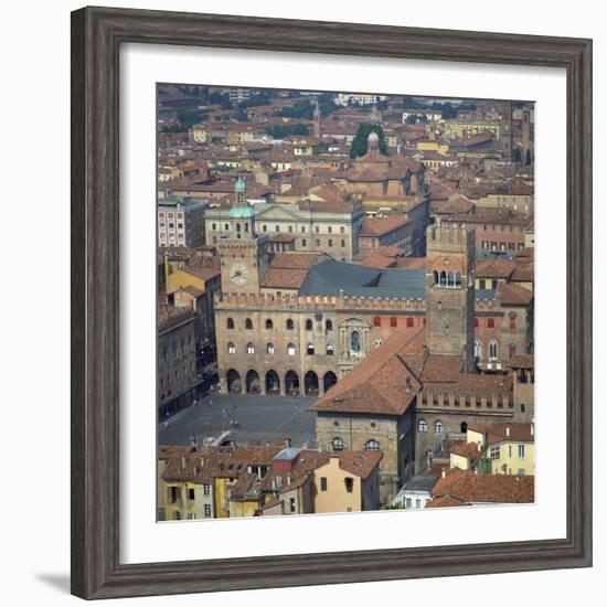 Aerial View over Central Bologna, Emilia-Romagna, Italy, Europe-Tony Gervis-Framed Photographic Print