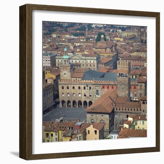 Aerial View over Central Bologna, Emilia-Romagna, Italy, Europe-Tony Gervis-Framed Photographic Print