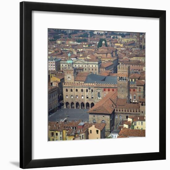 Aerial View over Central Bologna, Emilia-Romagna, Italy, Europe-Tony Gervis-Framed Photographic Print