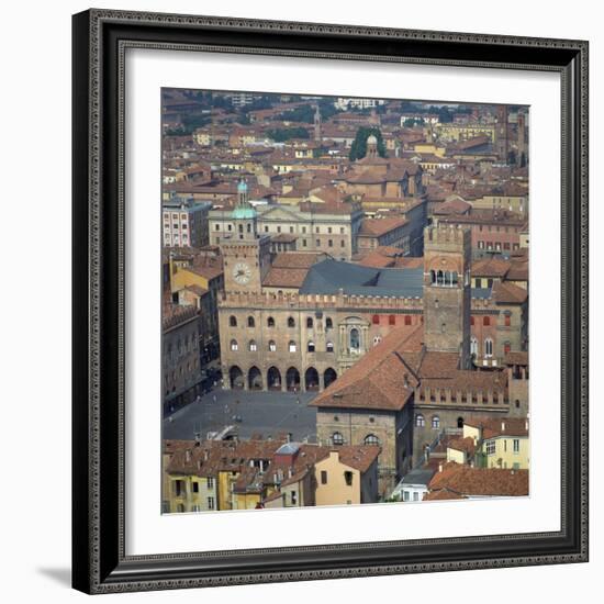 Aerial View over Central Bologna, Emilia-Romagna, Italy, Europe-Tony Gervis-Framed Photographic Print