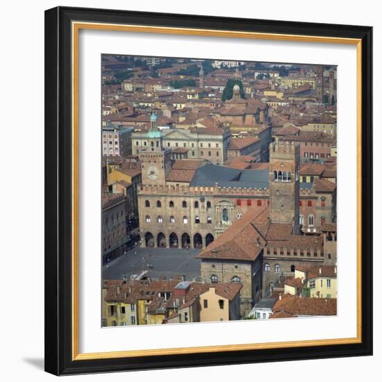 Aerial View over Central Bologna, Emilia-Romagna, Italy, Europe-Tony Gervis-Framed Photographic Print