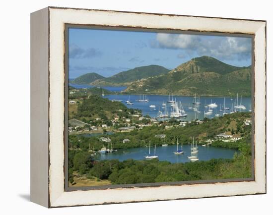 Aerial View over Falmouth Bay, with Moored Yachts, Antigua, Leeward Islands, West Indies, Caribbean-Lightfoot Jeremy-Framed Premier Image Canvas