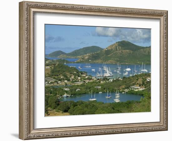 Aerial View over Falmouth Bay, with Moored Yachts, Antigua, Leeward Islands, West Indies, Caribbean-Lightfoot Jeremy-Framed Photographic Print