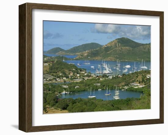 Aerial View over Falmouth Bay, with Moored Yachts, Antigua, Leeward Islands, West Indies, Caribbean-Lightfoot Jeremy-Framed Photographic Print