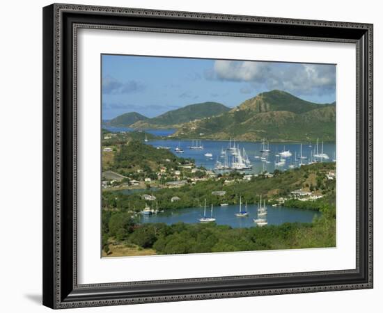 Aerial View over Falmouth Bay, with Moored Yachts, Antigua, Leeward Islands, West Indies, Caribbean-Lightfoot Jeremy-Framed Photographic Print