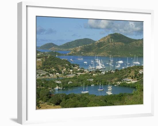 Aerial View over Falmouth Bay, with Moored Yachts, Antigua, Leeward Islands, West Indies, Caribbean-Lightfoot Jeremy-Framed Photographic Print