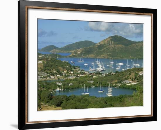 Aerial View over Falmouth Bay, with Moored Yachts, Antigua, Leeward Islands, West Indies, Caribbean-Lightfoot Jeremy-Framed Photographic Print