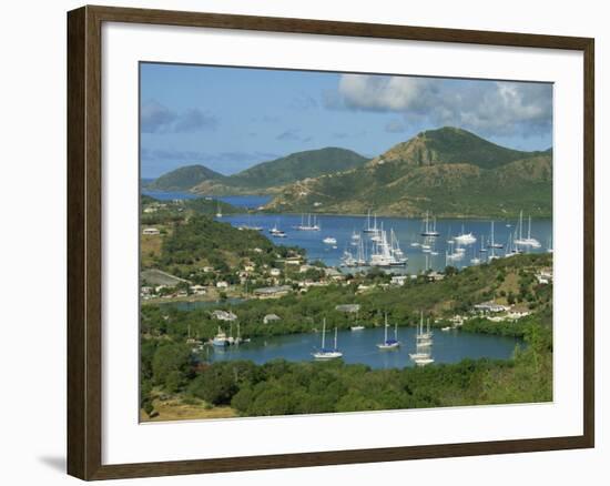 Aerial View over Falmouth Bay, with Moored Yachts, Antigua, Leeward Islands, West Indies, Caribbean-Lightfoot Jeremy-Framed Photographic Print
