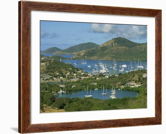 Aerial View over Falmouth Bay, with Moored Yachts, Antigua, Leeward Islands, West Indies, Caribbean-Lightfoot Jeremy-Framed Photographic Print