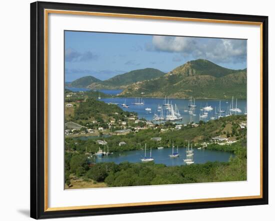 Aerial View over Falmouth Bay, with Moored Yachts, Antigua, Leeward Islands, West Indies, Caribbean-Lightfoot Jeremy-Framed Photographic Print