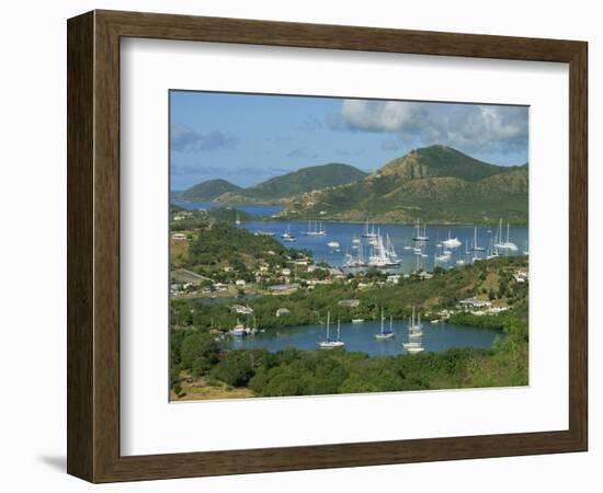 Aerial View over Falmouth Bay, with Moored Yachts, Antigua, Leeward Islands, West Indies, Caribbean-Lightfoot Jeremy-Framed Photographic Print