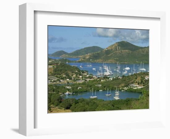 Aerial View over Falmouth Bay, with Moored Yachts, Antigua, Leeward Islands, West Indies, Caribbean-Lightfoot Jeremy-Framed Photographic Print