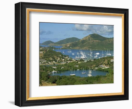 Aerial View over Falmouth Bay, with Moored Yachts, Antigua, Leeward Islands, West Indies, Caribbean-Lightfoot Jeremy-Framed Photographic Print