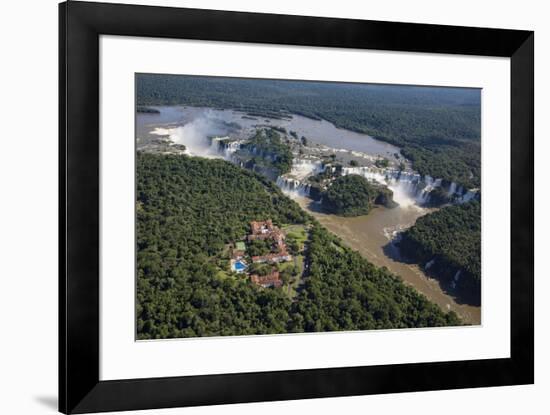 Aerial view over Iguacu Falls, Iguacu (Iguazu) National Park, Brazil-Gavin Hellier-Framed Photographic Print
