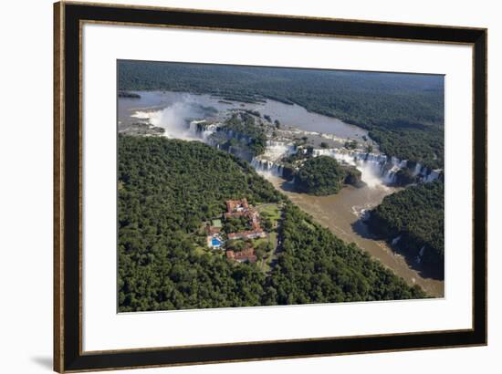 Aerial view over Iguacu Falls, Iguacu (Iguazu) National Park, Brazil-Gavin Hellier-Framed Photographic Print