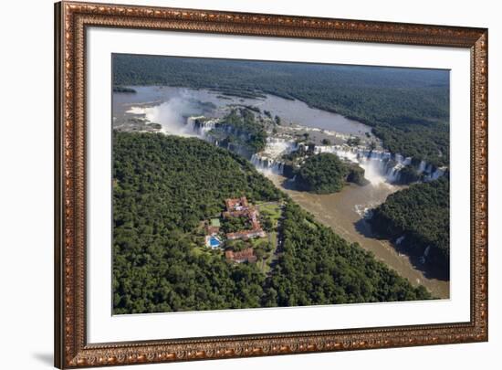 Aerial view over Iguacu Falls, Iguacu (Iguazu) National Park, Brazil-Gavin Hellier-Framed Photographic Print