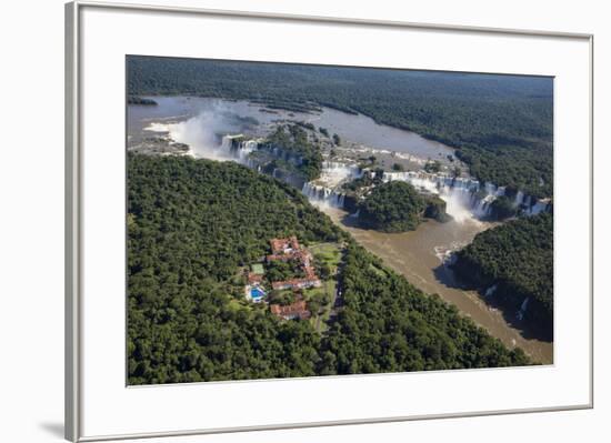 Aerial view over Iguacu Falls, Iguacu (Iguazu) National Park, Brazil-Gavin Hellier-Framed Photographic Print