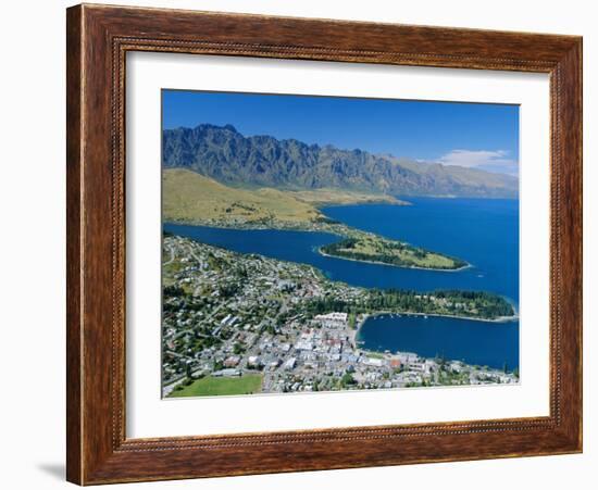 Aerial View Over Resort of Queenstown, New Zealand, Australasia-Robert Francis-Framed Photographic Print