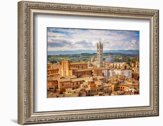 Aerial View over Siena: Siena Cathedral-sborisov-Framed Photographic Print