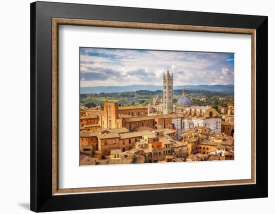 Aerial View over Siena: Siena Cathedral-sborisov-Framed Photographic Print