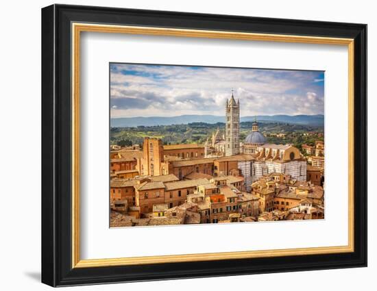 Aerial View over Siena: Siena Cathedral-sborisov-Framed Photographic Print
